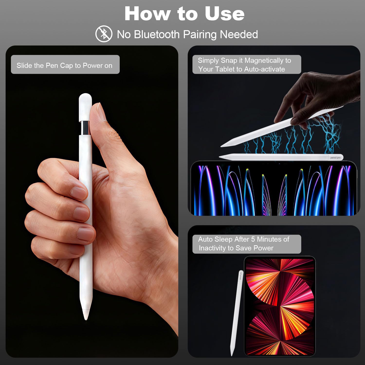 Amazon | 磁気ワイヤレス充電デバイス付きiPad用スタイラスペン。互換
